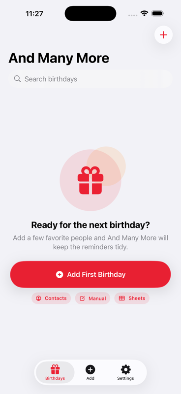 And Many More birthday details and reminders