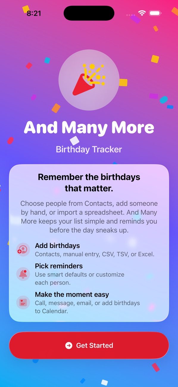 And Many More welcome screen