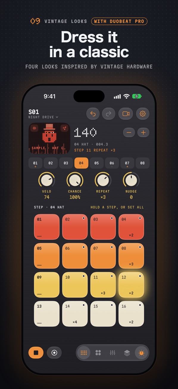 DuoBeat vintage look inspired by classic hardware